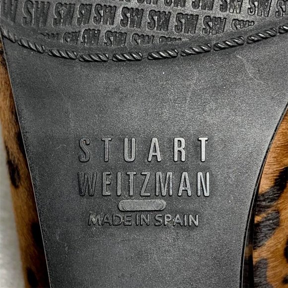 STUART WEITZMAN Leopard Pointy Toe Wedges - Picture 7 of 8
